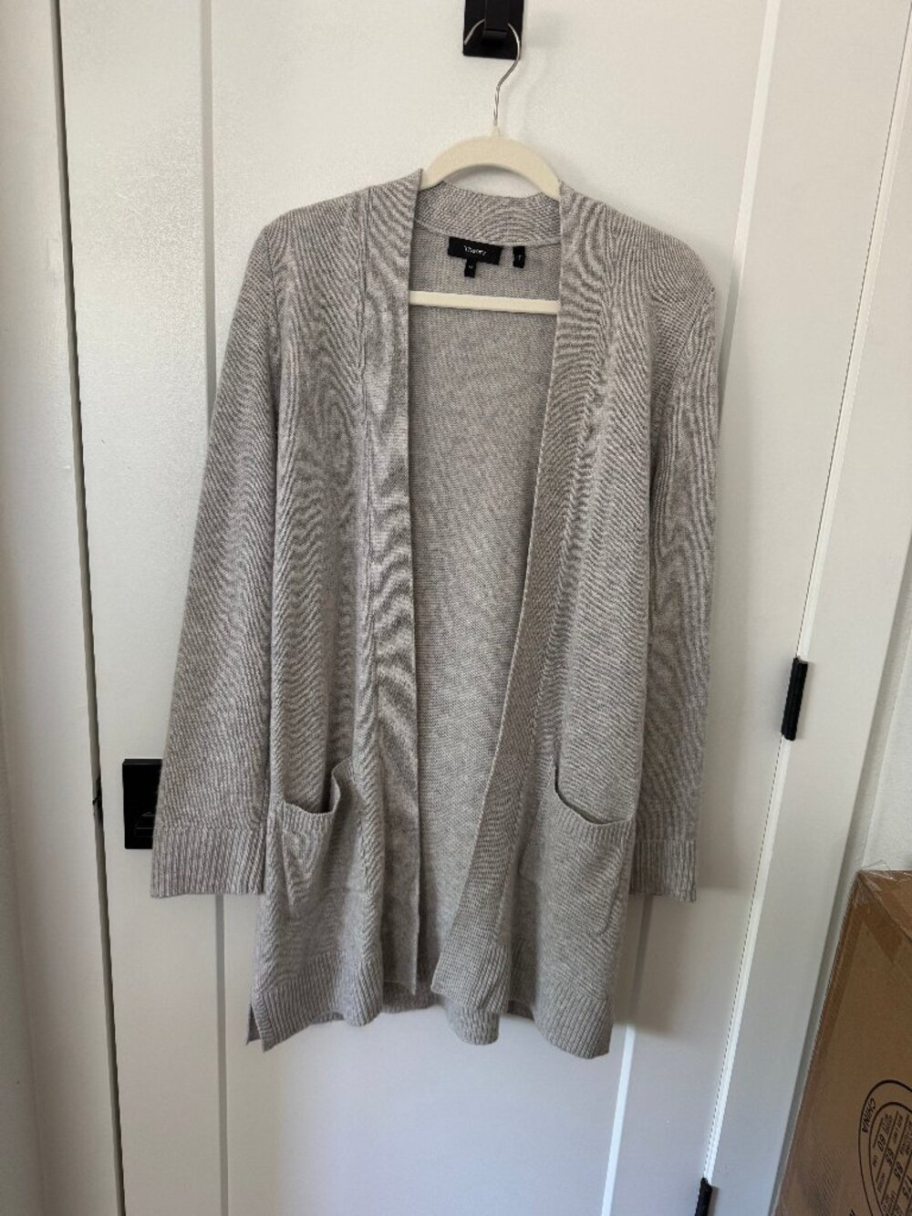 Theory Cashmere Open Front Belt Cardigan